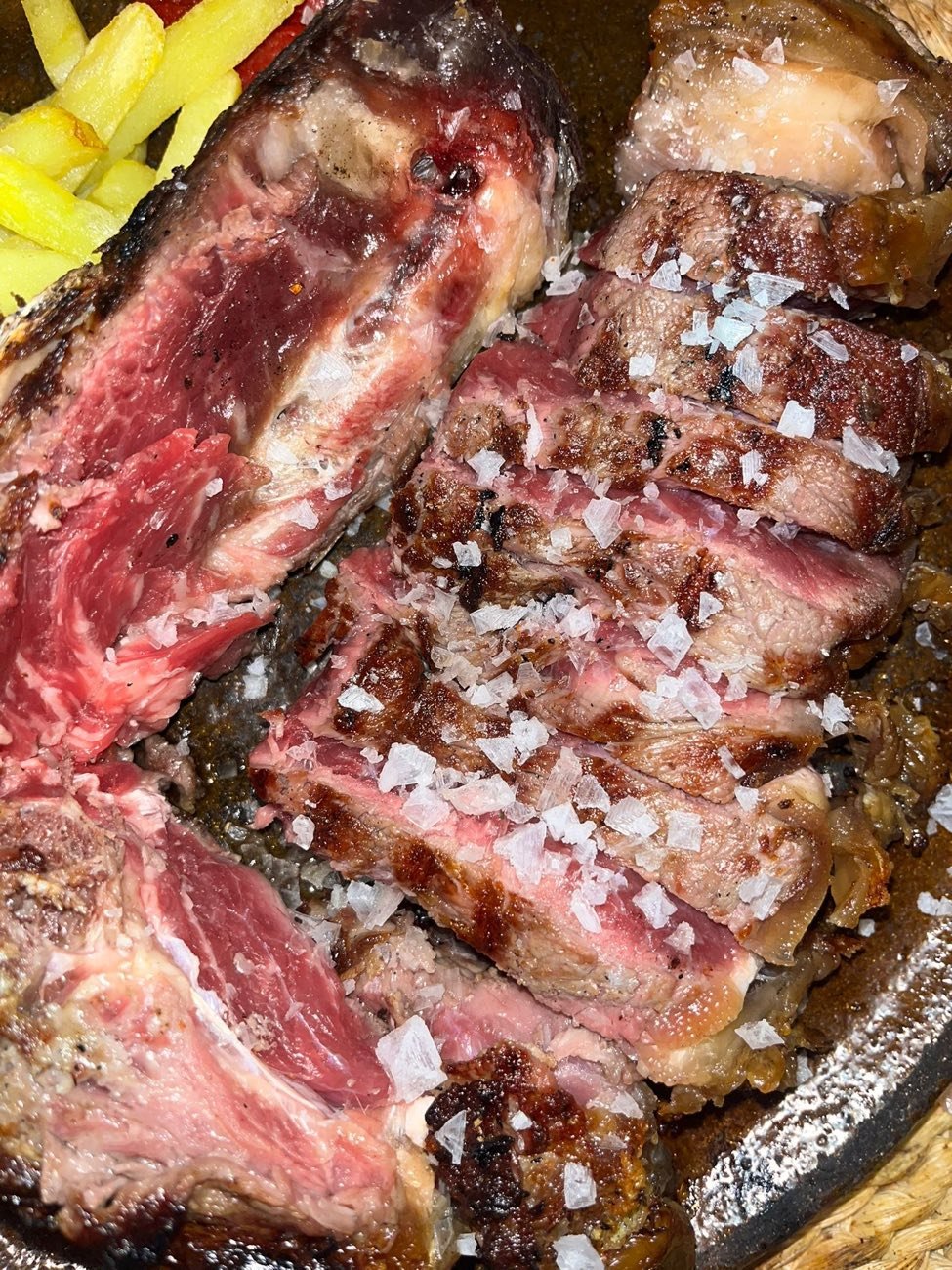 A grilled txuleta steak, the kind of food Alex actually eats