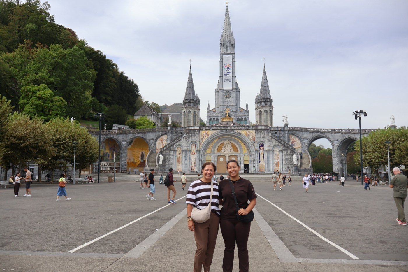 The Rosary Basilica and esplanade at Lourdes